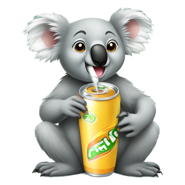 koala drinking soda in vector sticker