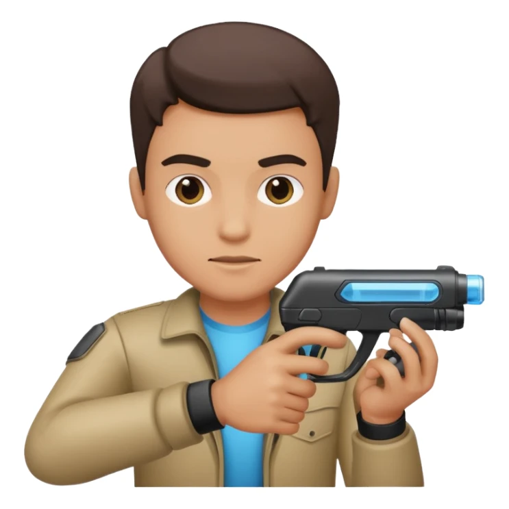 Gel blaster shooting guy sticker