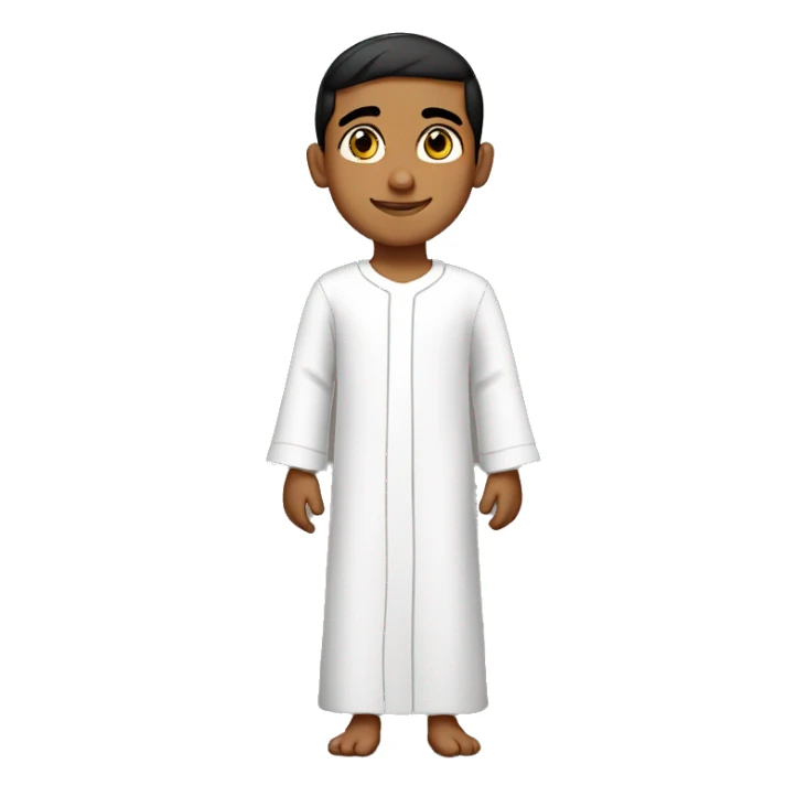 Middle Eastern Boy
Wearing a white long-sleeve thobe (robe)  sticker