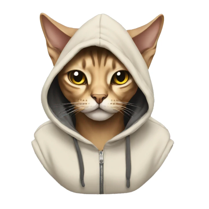 Cat sphinx wearing a hoodie sticker