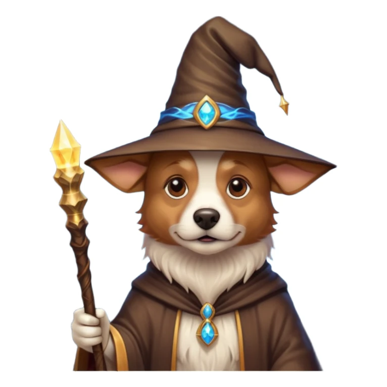 Dog wizard sticker