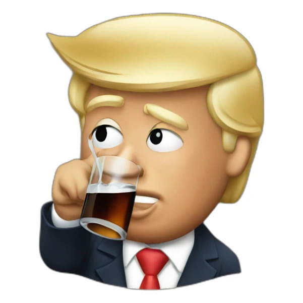 Donald trump drinking a shot sticker
