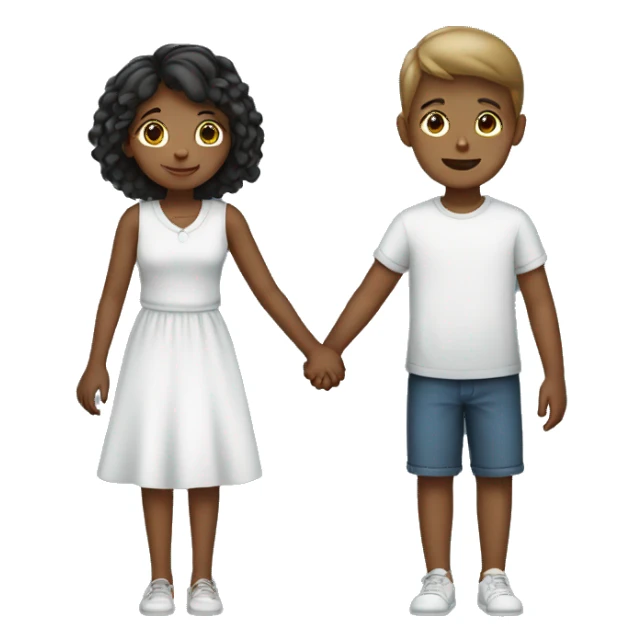 a boy and a girl holding hands sticker