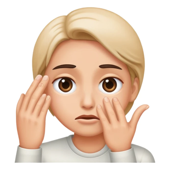 Rolling eyes with hand sticker