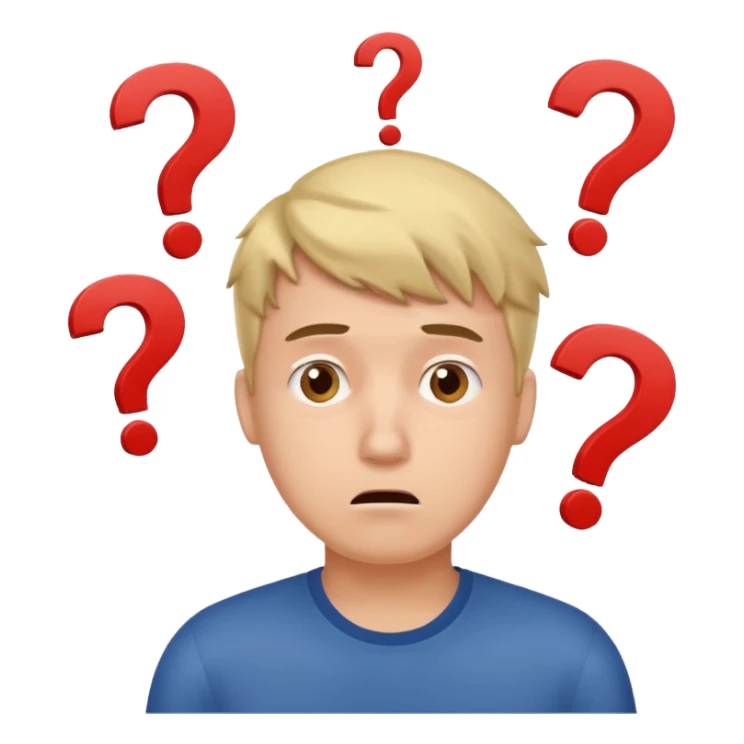 confused guy meme with question marks sticker