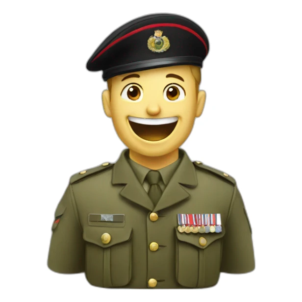 British army soldier laughing sticker