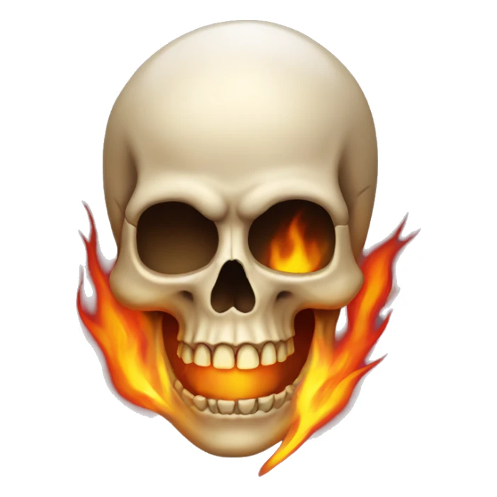 Skull on fire  sticker