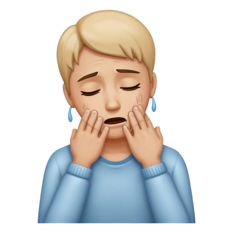 person holding hands on neck crying sticker