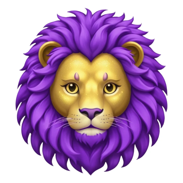 glitter purple and cian lion sticker
