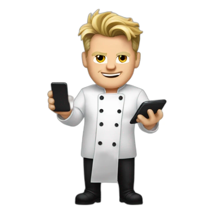 gordon ramsay with chef clothes cooking smartphone sticker