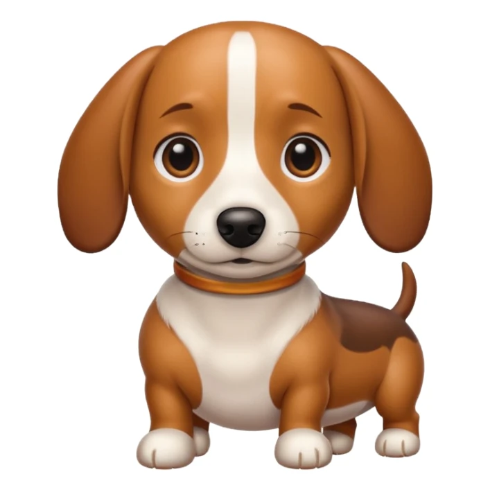 Weenie dog white and brown  sticker