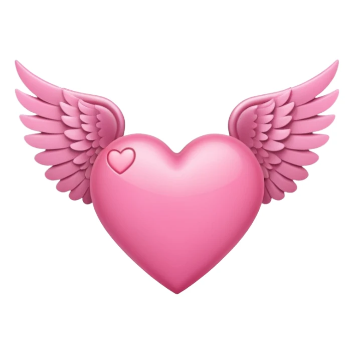 pink heart with wings  sticker