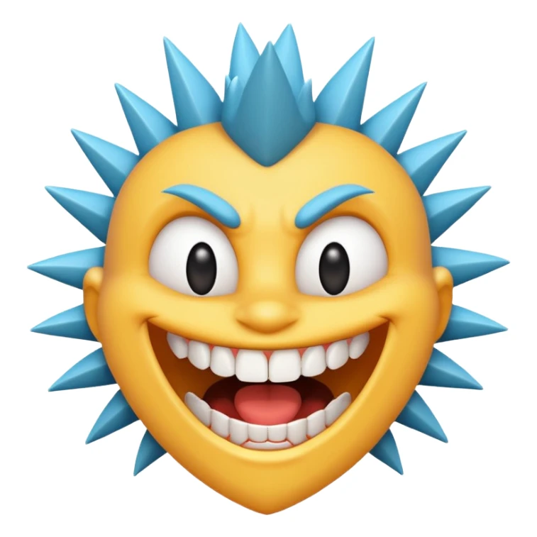 Toony spiky teeth face sticker