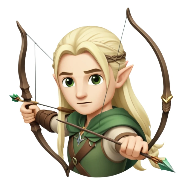 Legolas with bow and arrow, blond elf sticker