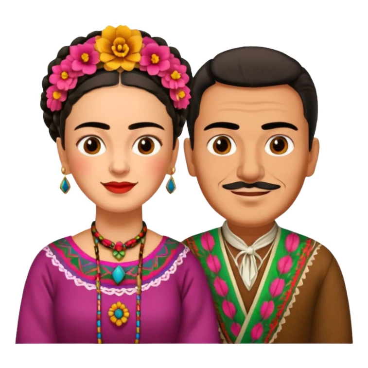 Frida Kahlo with husband sticker