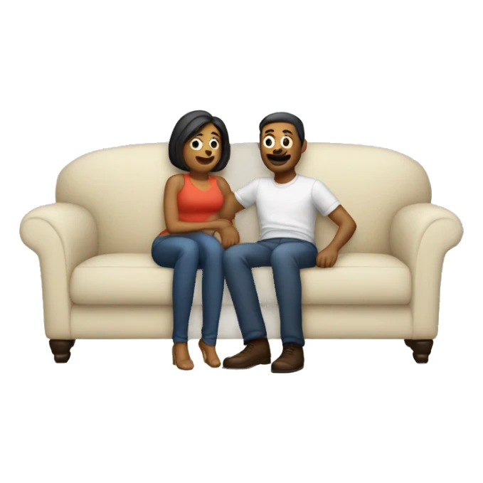 Pareja abrazada en un sofá  sticker