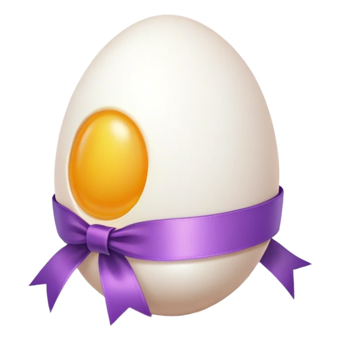 Egg with a present  sticker