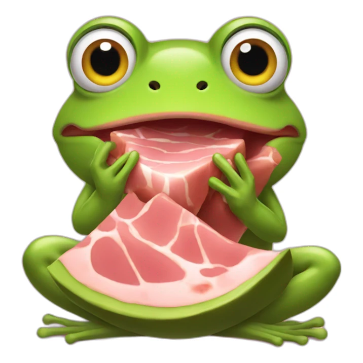 frog eating ham sticker