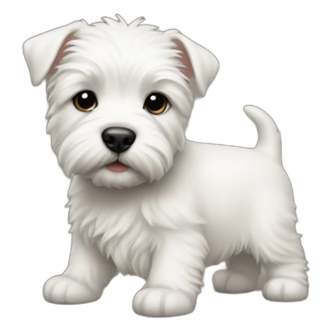 baby with westie sticker