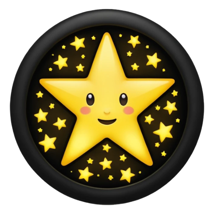 Star inside black curcle sticker