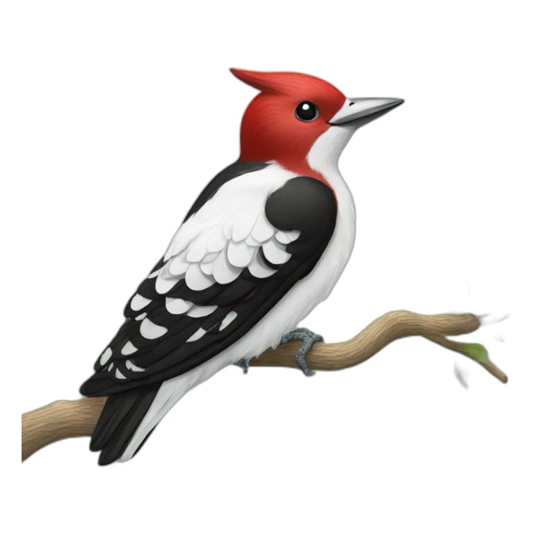 Red headed woodpecker sticker