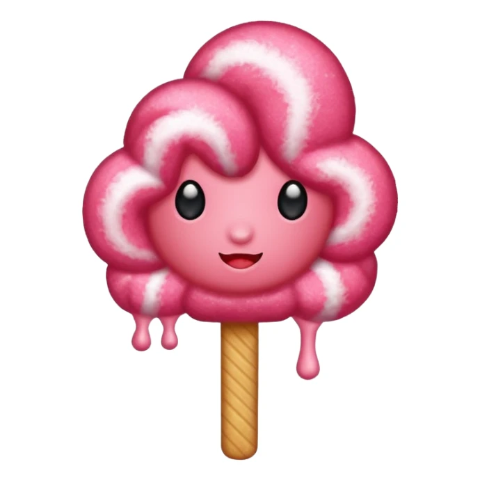 red glitter cotton candy sticker