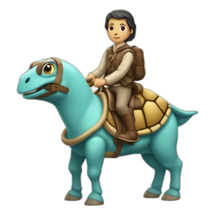 Une tortue sur un cheval sticker