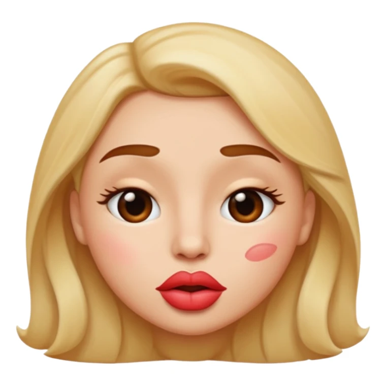 kissy face with lips facing downward sticker