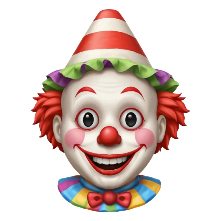 Clown with striped cone  half body sticker