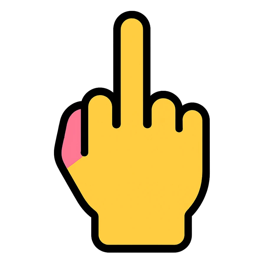 middle finger hand gesture icon sticker