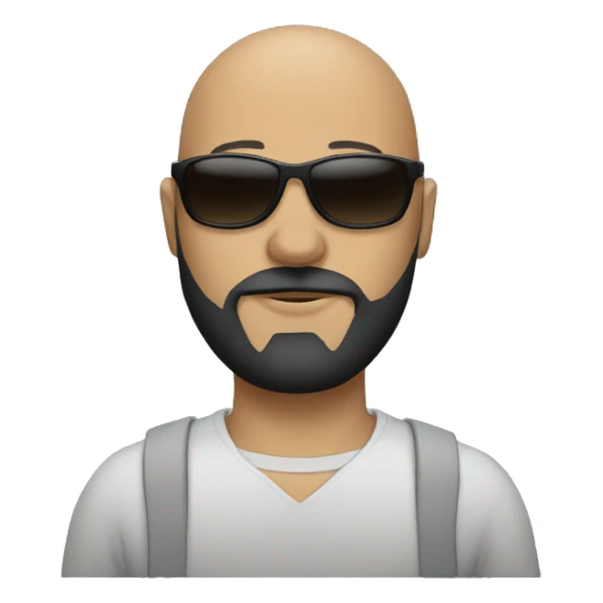 bald man with black beard and sunglasses sticker