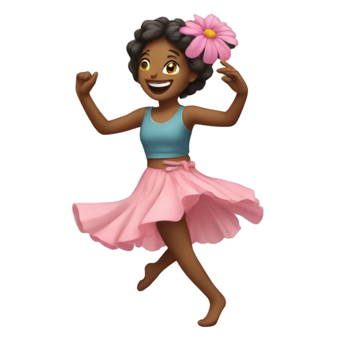 Dancing with flower sticker