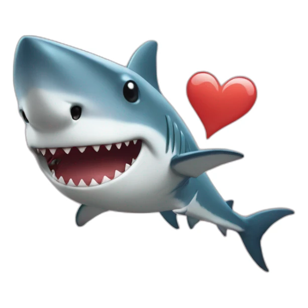 Shark fall in love sticker