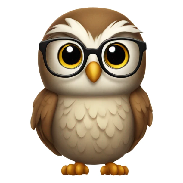 Cute owl with glasses sticker