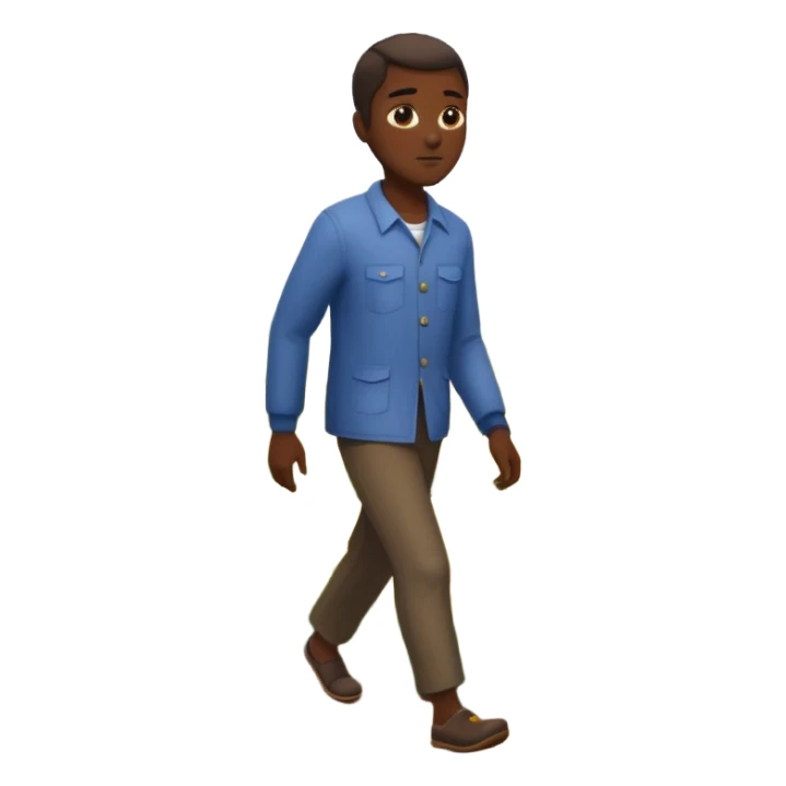African man walking in a field  sticker
