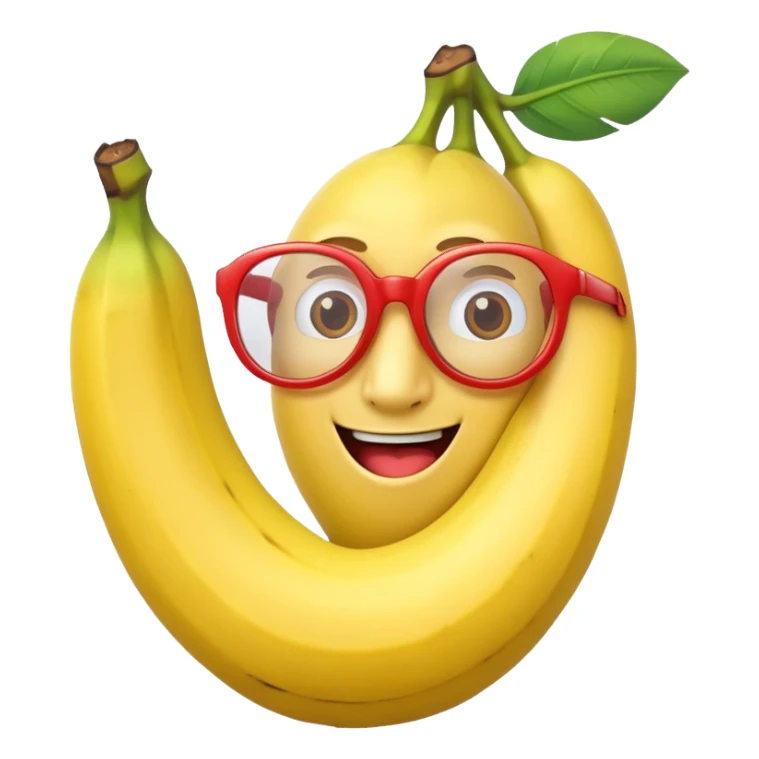 single banana with red glasses sticker