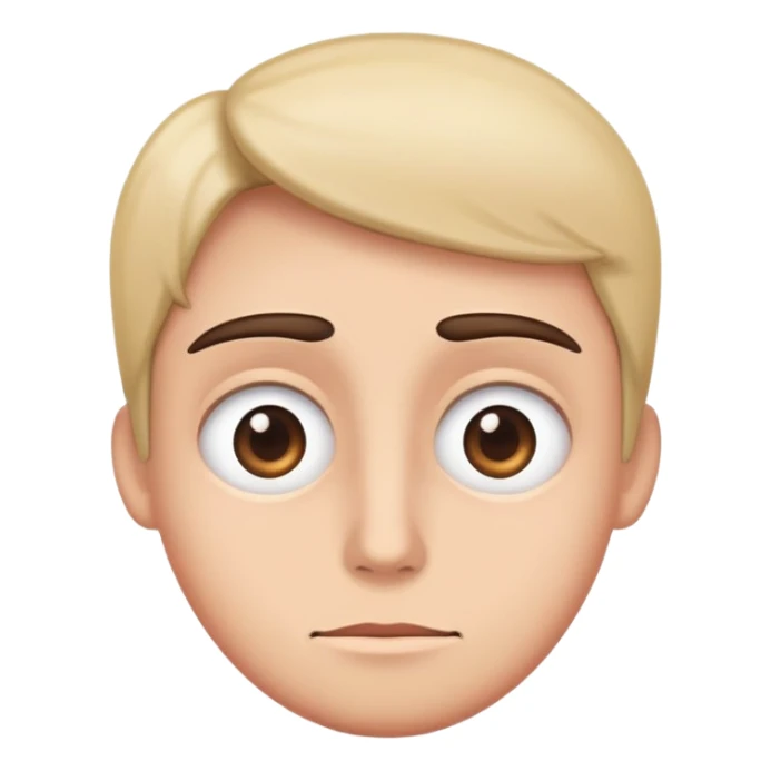 straight face rolling eyes  sticker