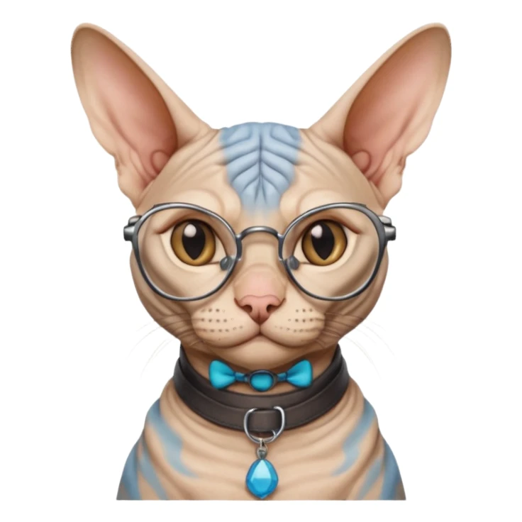 sfenks cat with glasses  sticker