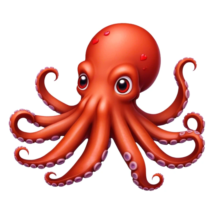 Octopus with hearts  sticker