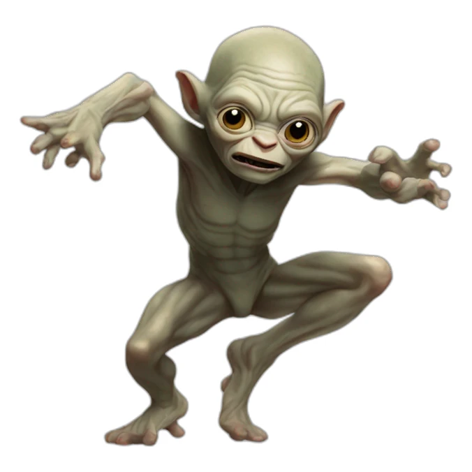 Gollum dancing as Iron man sticker