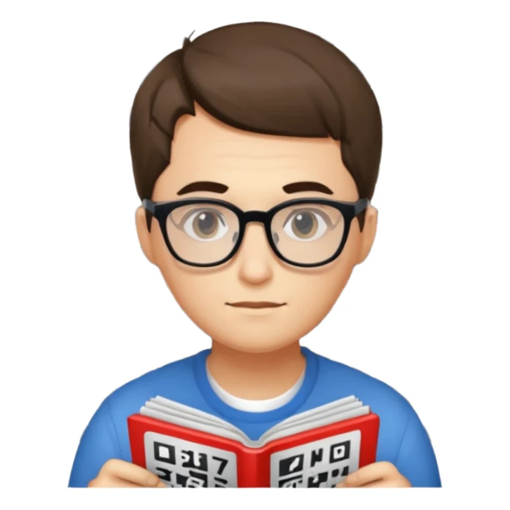 Person cheating on crossword puzzle sticker