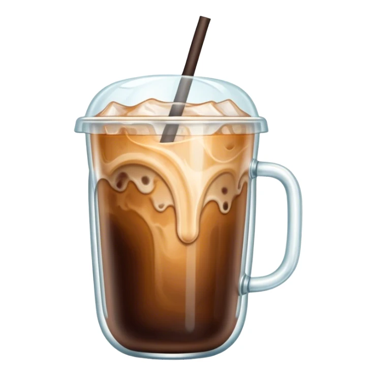 iced coffee in wave glass sticker