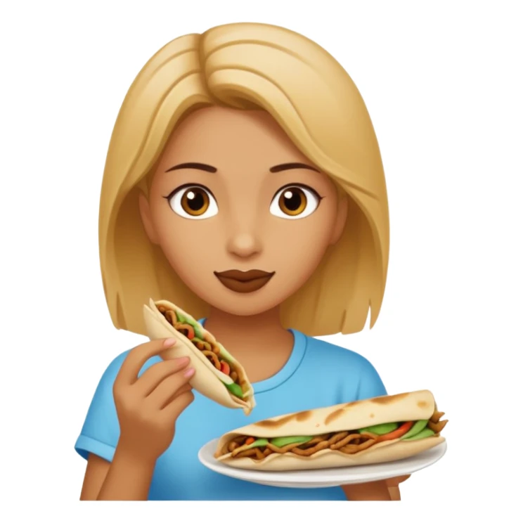 Girl eating shawarma sticker