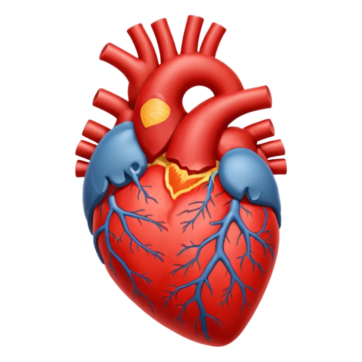 Anatomy heart on bright light  sticker