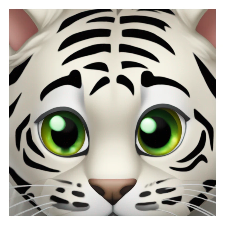 Chat tigré blanc noir brun yeux vert  sticker