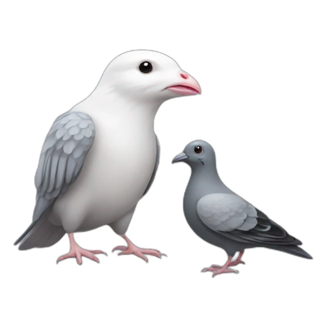 Rat and pigeon animal sticker