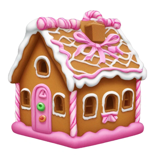 Gingerbread house with a pink bow  sticker