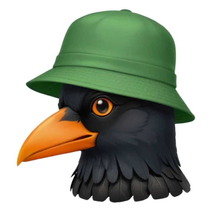 Raven head with bucket hat sticker