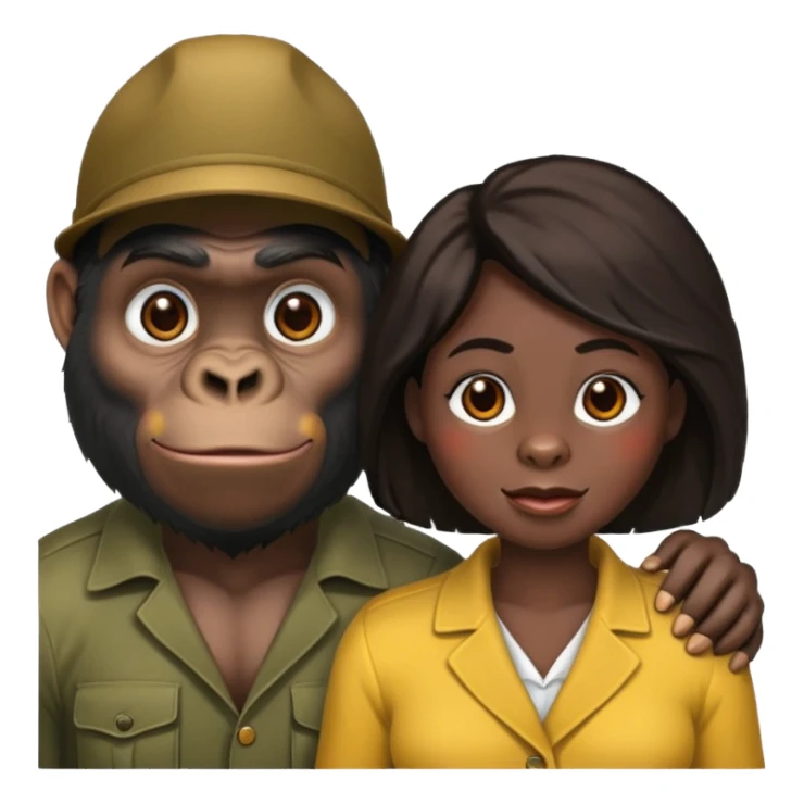 gorilla with wife  sticker