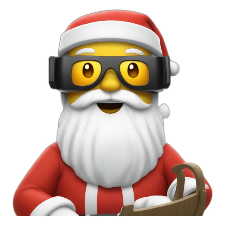 Santa in sleigh in vr headset sticker